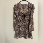 ZARA  Animal Print Mini Dress Bow Leopard Print Size Small 4-6 Fall Fashion Photo 1