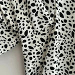 ZARA Dalmatian Print Pleated Wide Leg Cropped Trouser Culottes in White, Med Photo 6