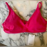 Quince NWT Berry Hot Pink Italian v-neck bikini top Sz L Photo 3
