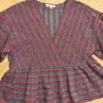 Madewell  Striped Bubble-Sleeve Peplum Top large Photo 6