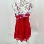 Auden mesh underwire babydoll lingerie,‎ red and lavender, size XL Photo 3