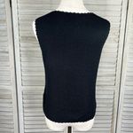 Josephine Chaus Stretchy Knit Tank Top w Raised Dot Trim Black-Small Photo 1