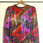 Anne Crimmins Art deco Sequin/Beaded Top 100% Silk Embellished Women's size 12 Purple Photo 1