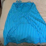 A New Day Blue and White Striped Backless Mini Dress Photo 0
