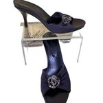 Donald Pliner Purple Leather Mesh Elastic Slide Metal Rhinestone Shoe $250 NIB Size 8.5 Photo 2