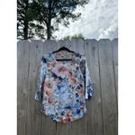 One World Live And Let Live Womens 3/4 Sleeve Top Size Small Spring White Photo 1