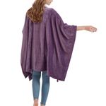 PURPLE Women's Plush Wrap Coat Deep Pockets Fall Winter NEW WITH TAGS Size L Photo 4
