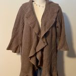 Old Navy  Tan Thick Knit Ruffle Cadigan  Photo 0