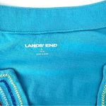 Lands' End Land’s End Sleeveless Swim Cover Up Embroidered Cotton Turquoise Size L Photo 4