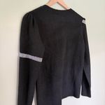 Loft NWT Wool Shimmer Bow Sweater Puff Sleeves Black Silver Women’s Size XS Photo 6