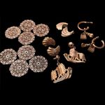 5 pair of gold earrings ships, dangly & swoops gently used Photo 2