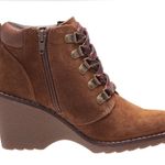 White Mountain Women's Suede Lace Up Wedge Bootie Boots Inside Zipper Shoes 8.5 Photo 2