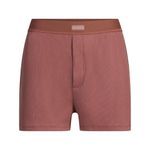SKIMS Cotton Rib Loose Boxer in Redwood, Size X-Small Photo 4