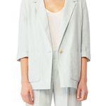 Habitual  Nat boxy linen blend blazer in sky gray Photo 1