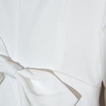 Lulus  White Long Sleeve Romper with Pearl Neckline NWT Size Medium Bridal Romper Photo 6