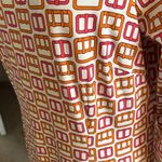 J. McLaughlin geo print- pink, orange, and off white 3/4 Sleeve Dress Photo 3