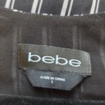 Bebe Black and White Striped Sleeveless Bodysuit Photo 8