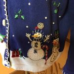 Retro Y2K embroidered beaded Christmas cardigan Size M Photo 5