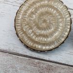 Vintage Clip On Earrings Large Beige Spiral 1 & 1/8" Photo 1