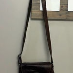 Jack Georges Voyager Crossbody Saddle Bag Purse Brown Genuine Embossed Leather Photo 0