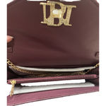 Badgley Mischka  Crossbody Bag Diamond Quilt Convertible Vegan Leather Plum Photo 5