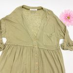 Free People  X We The Free Jolin Linen Cotton Tunic Blouse Top Hot Spring Green Photo 5