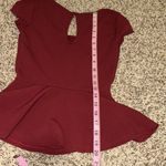 Charlotte Russe Charlotte‎ Russe XS maroon peplum blouse Photo 3
