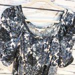 Soft Joie Puff Sleeved Shift Dress: Blue Floral Print Photo 2