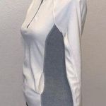SO  white fleece 1/4 zip pullover sweatshirt comfy thumb holes Photo 4