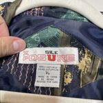 Vintage Deadstock 100% Silk Bomber Jacket Size Petite Medium Abstract Patchwork Photo 3
