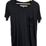 Raquel Allegra Black Short Sleeve Crew Neck Pocket T Shirt Oversized Size 0 / XS Photo 0