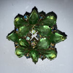 Vintage Juliana D&E ? Shades of‎ Green Glass Navettes Pin Brooch Gold Photo 0