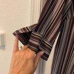 Maggie Barnes  Purple Multi-Striped Top Blouse Size 1X  3/4 Sleeves Bust Darts Photo 2