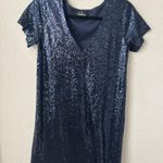 Lulus  Light Up the Night Navy Blue Sequin Shift Dress size Extra Small Photo 2