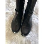 Bandolino  Boots Womens 7.5 Collyer Knee High Tall Riding Heels Black Leather Zip Photo 4