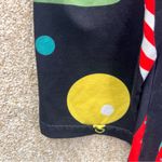 Imperfect Festive Holiday Print Dress size large long sleeved stretchy Black Photo 8