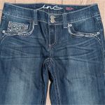 INC Jeans Womens 4 Boot Leg Bootcut Rhinestones Bling Pockets Regular Fit Blue Photo 2