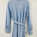 Tibi  Summer-Fresh Midi Shirtdress Long Sleeve Gingham Printed Blue Size 4 Photo 9