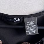 East 5th  size L Black Short Sleeve Top with Brown Accents Photo 3
