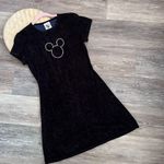 RARE vintage 1995 Mickey & Co little black velvet dress w/ rhinestone Disney Size L Photo 0