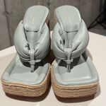 Paloma Barcelo NWOB 39 Tess Slip On Espadrille Platform Wedge Sandals Leather Green Size 8.5 Photo 1