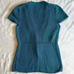 White Stag  Teal Knit Short Sleeve Button Front Cardigan Sz S Twee Whimsigoth Alt Photo 3