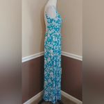 Turquoise Floral Crochet Back Lightweight Flowy Maxi Dress by Gilli Modcloth S Blue Photo 4