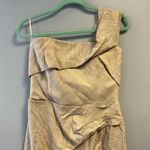 ZARA Dress Elegant Tan One Off Shoulder Strap Strap Dress Sz M NWT Midi Photo 4