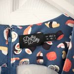Dolly and Dotty Unique Vintage Billie Blue Sushi & Sashimi Flared Midi Dress 10 Photo 6