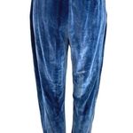Missguided Blue Velour Velvet Elastic Waist Sweat Pants Jogger Track Pants Sz 4 Photo 2