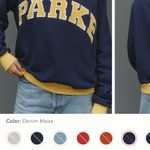 PARKE  Crewneck Vintage Varsity Sweatshirt Photo 2