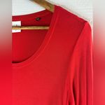 CAbi  S Scoop Neck Long Sleeved Vibrant Red Top Photo 2