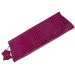 Valerie Stevens NEW  Purple Mock Croc Textured Leather Clutch Bag Handbag Photo 4