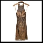 Shail K  Beaded Floral Open Back High Neck Cocktail Wedding Prom Dress Size 4 Photo 1